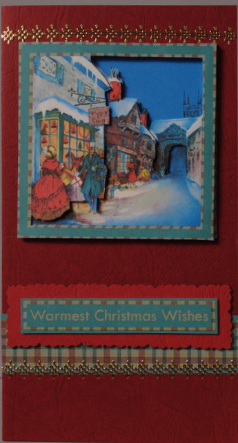 Vintage Christmas Street Tunnel Decoupage by Kristina Norbat