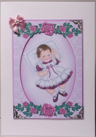 Precious Baby Girl - Framed Card Topper by Kristina Norbat
