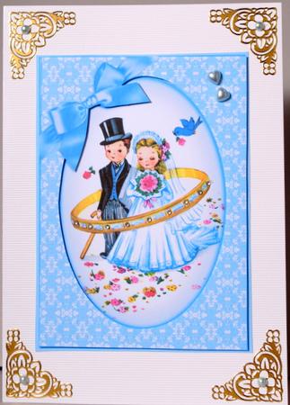 Wedding Ring Couple - Framed Card Topper by Kristina Norbat