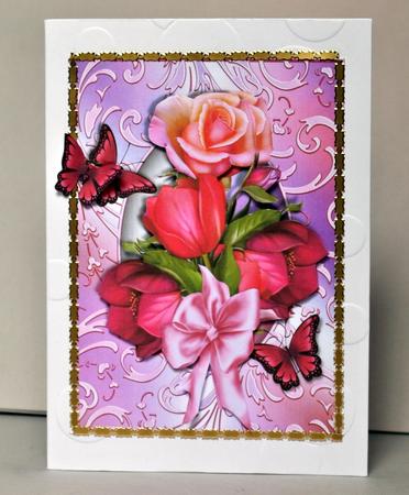 Flowers in a Shimmering Swirl Frame by Kristina Norbat