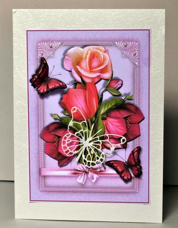 Pretty Bunch of Flowers in Pink Card Front by Kristina Norbat