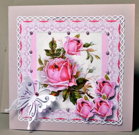 Pink French Roses with Lace by Kristina Norbat