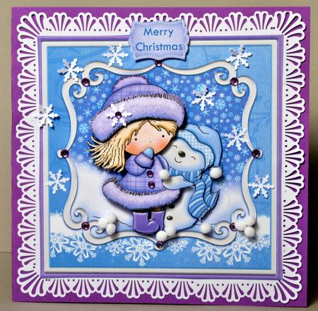 Christmas Snowman Surprise Topper & Decoupage by Kristina Norbat