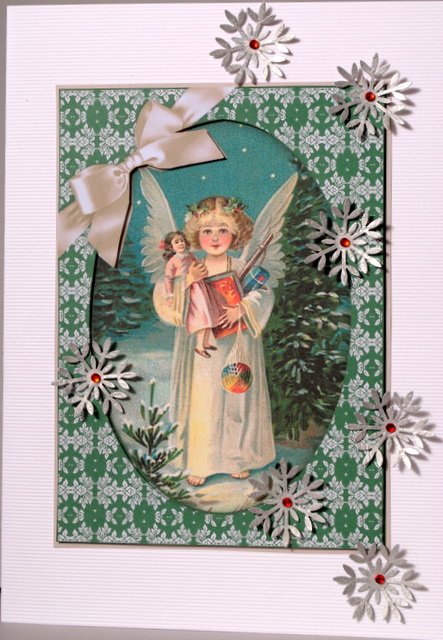 Christmas Angel Blessings - Framed Card Topper by Kristina Norbat