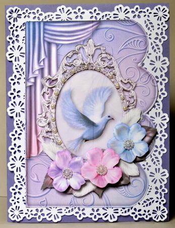 Flight of Fantasy Scalloped Edge Card Decoupage by Kristina Norbat