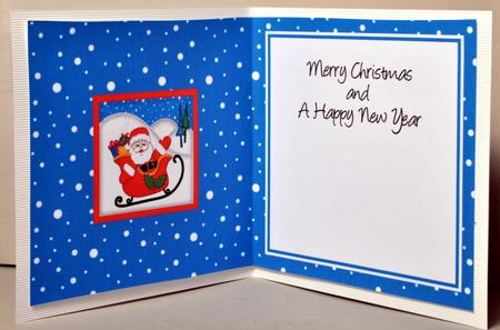 Xmas Santa and Sleigh Matching Insert Square Landscape by Kristina Norbat