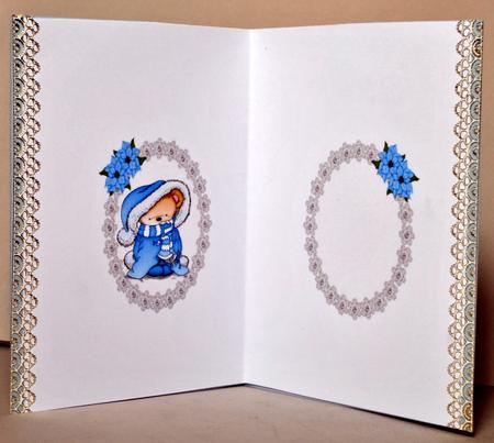Blue Christmas Snuggle Bear Insert by Kristina Norbat
