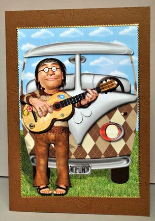 Hippie Days and the Vw Van Card Front with Decoupage by Kristina Norbat