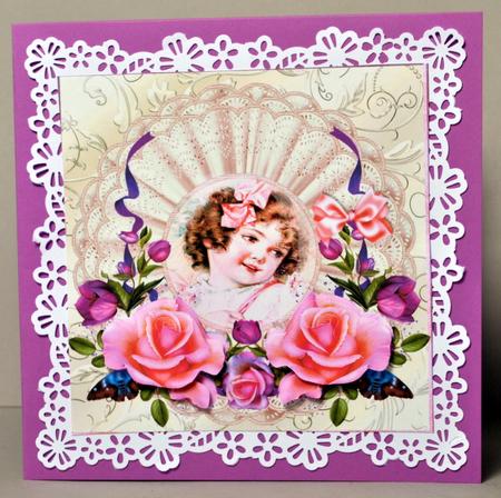 Sweet Vintage Girl Romantic Roses by Kristina Norbat
