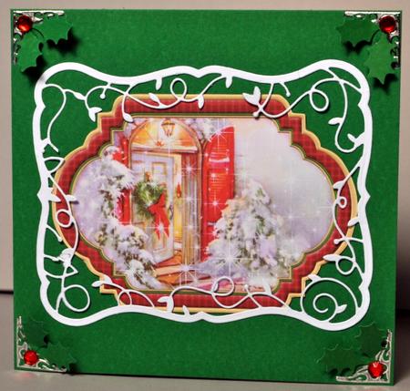 Vintage Christmas Scenes Toppers & Insert Plaques Red 3 by Kristina Norbat