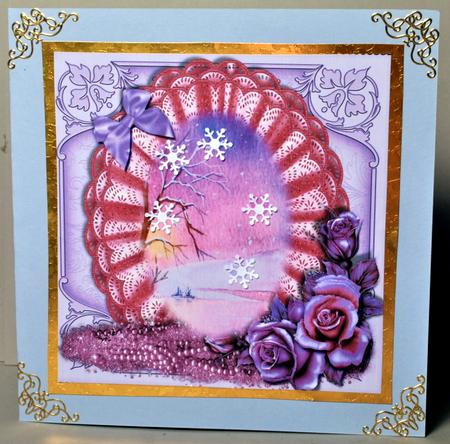 Across the Miles Winter Card Topper by Kristina Norbat