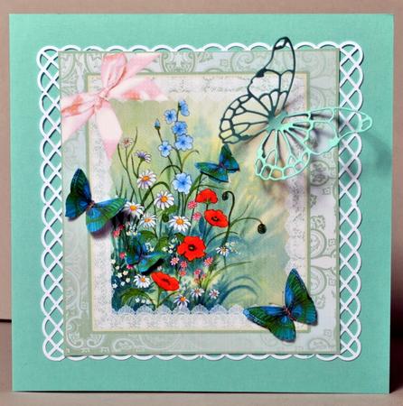 Field Flowers with Butterflies Watercolour Decoupage by Kristina Norbat