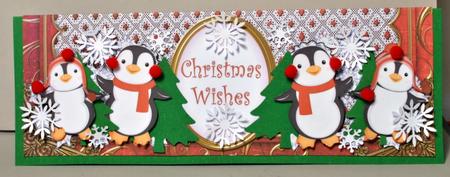 Red Penguins Christmas Wishes Large Dl Card Kit by Kristina Norbat