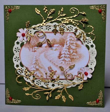 Vintage Christmas Scenes Toppers & Insert Plaques Gold 1 by Kristina Norbat