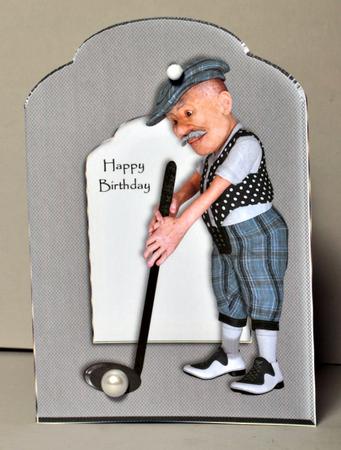 Golfing Birthday Scalloped Top Quick Card by Kristina Norbat