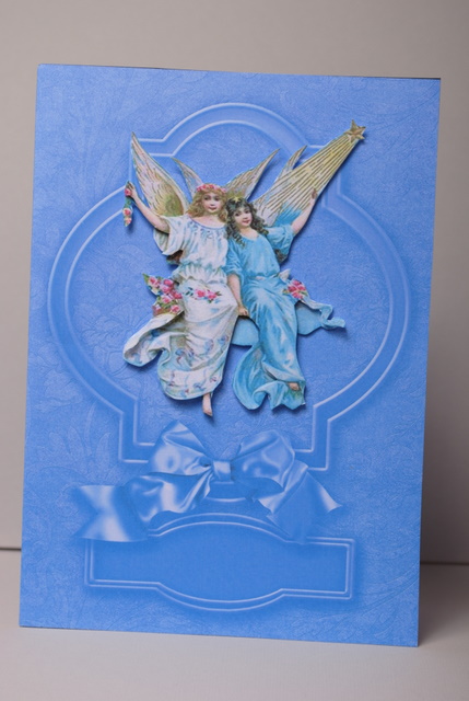 Blue Fancy Shaped Frame Card by Kristina Norbat