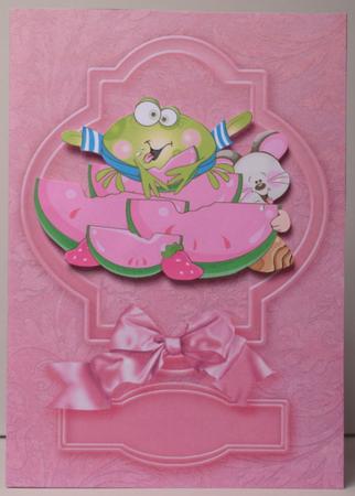 Dusky Pink Fancy Shaped Frame Card by Kristina Norbat