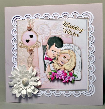 Wedding Bride & Groom with Flowers Decoupage by Kristina Norbat