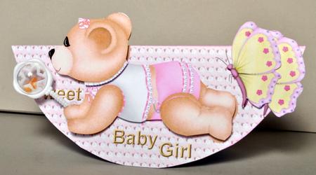 Wobble Baby Girl Card by Kristina Norbat