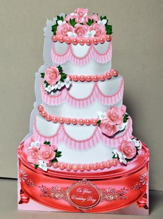 Pink Wedding Day Shaped Card by Kristina Norbat