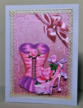 Corset, Shoe, Roses and Butterfly Card Front by Kristina Norbat