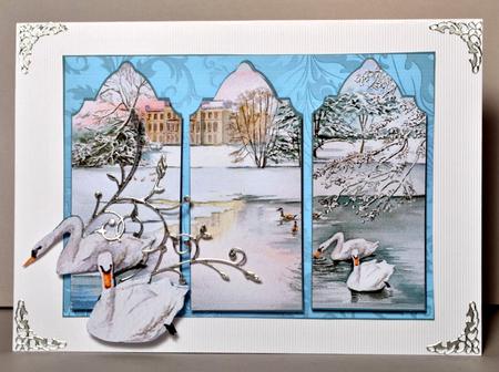 Winter Swan Lake Triptych by Kristina Norbat