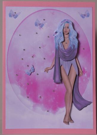 Lady in a Pink Butterfly Sky by Kristina Norbat