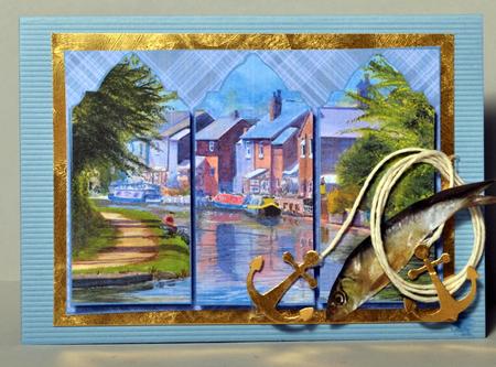 Narrow Boats on Sandiacre Canal Triptych by Kristina Norbat