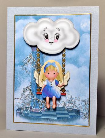 Angel on a Swing Card Front by Kristina Norbat