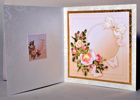 Roses on a Lemon Doily - 8in x 8in Insert Plate by Kristina Norbat
