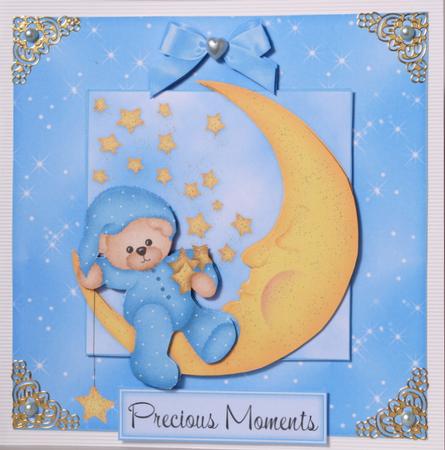 Heavenly Sweet Baby Boy Bear - Decoupage Card by Kristina Norbat