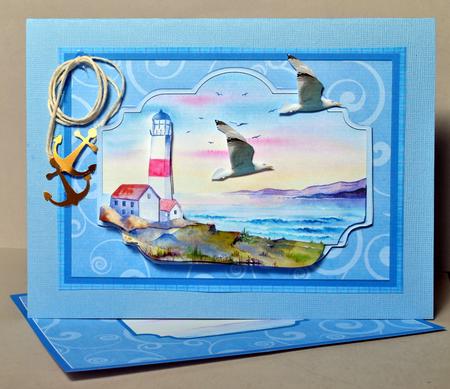 Lighthouse View Card, Ages & Decoupage Kit by Kristina Norbat