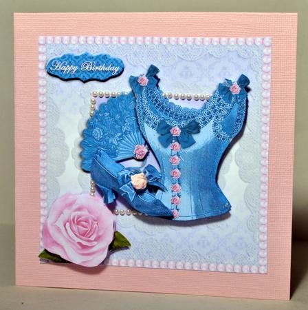 Ladies Lace Edged Vintage Card Front by Kristina Norbat