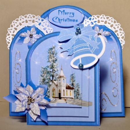 Archway Kit - Church with Poinsettias by Kristina Norbat