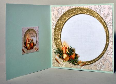 8x8 Golden Christmas Ornaments Insert Plate by Kristina Norbat