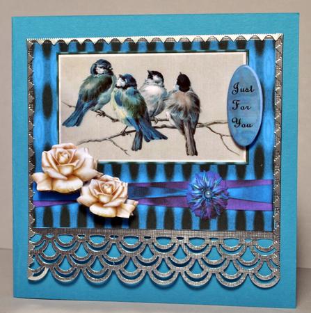 Vintage Birds Get Well Soon in Bleu by Kristina Norbat