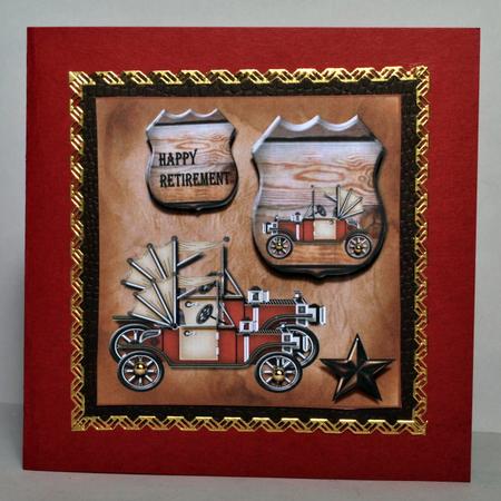 Vintage Car Steampunk Male Card by Kristina Norbat