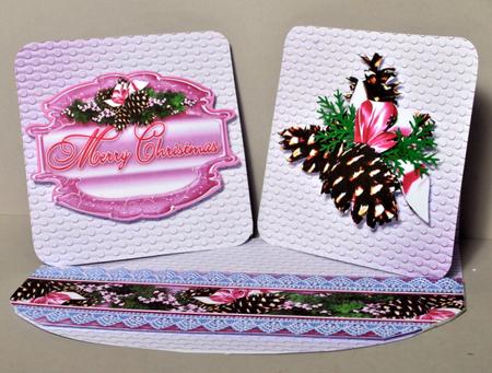 Sentiment Panels Merry Christmas Blue and Pink by Kristina Norbat