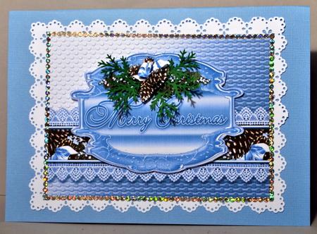 Matching Backing Paper for Christmas Sentiments Blue by Kristina Norbat