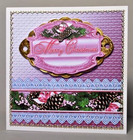 Matching Backing Paper for Christmas Sentiments Pink by Kristina Norbat