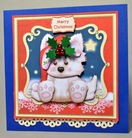 Christmas Westie Topper & Decoupage by Kristina Norbat