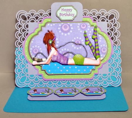 Teenage Music Girl Topper & Decoupage by Kristina Norbat