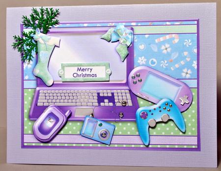 Christmas Lilac Games & Gadgets Decoupage Teenager by Kristina Norbat