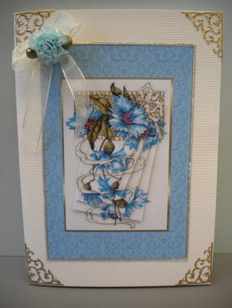 Blue Blooms - Spiral Pyramid Card Frint by Kristina Norbat