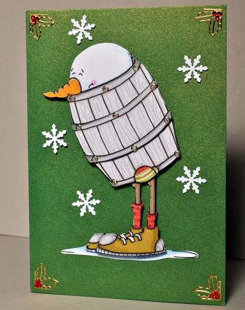 Crafty Bob's Sassy Cheryl Single: Barrel of Shame Snowman by Kristina Norbat