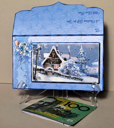 Snowy Christmas Cottage Money/gift Voucher Wallet by Kristina Norbat