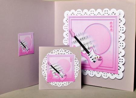 Girly Pink Guitar - 8in x 8in Insert Plate by Kristina Norbat
