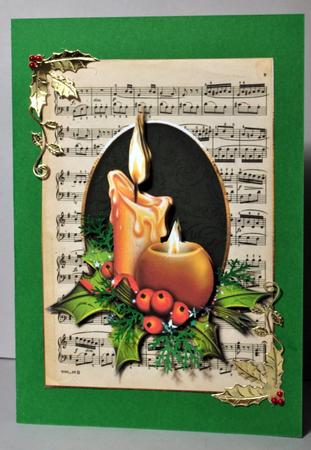 Sheet Music Christmas Candles Green by Kristina Norbat