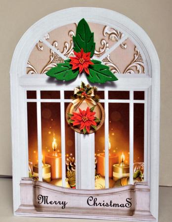 Christmas Vintage Window Shaped Card by Kristina Norbat