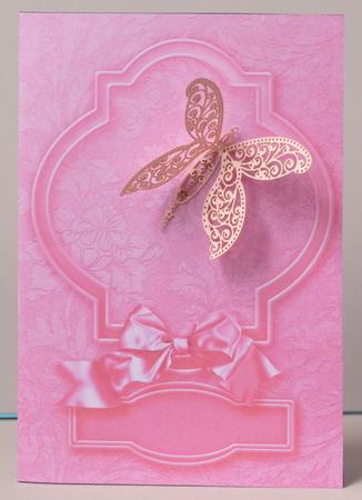 Pink Fancy Shaped Frame Card by Kristina Norbat